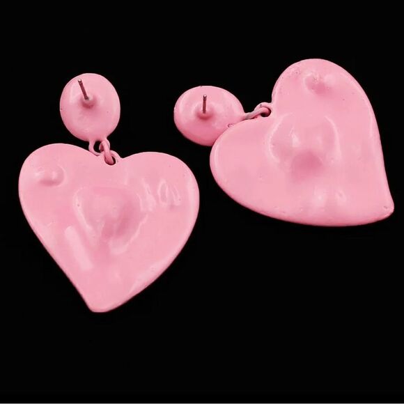 EARRINGS! Betsey Johnson Love Heart Gemstone Post Dangle Earrings BNWT - Picture 4 of 4